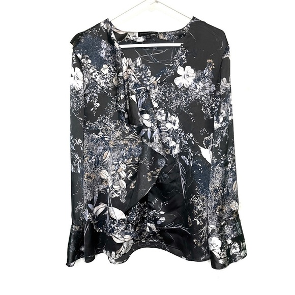 Banana Republic Grey Floral Blouse - Picture 1 of 8